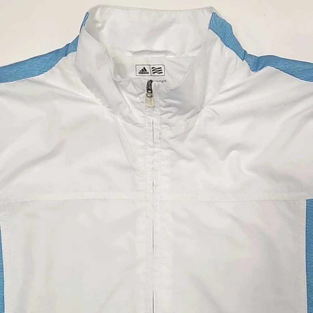 Adidas Climaproof Golf Jacket Full Zipper Windbreaker Water Resistant Crewneck